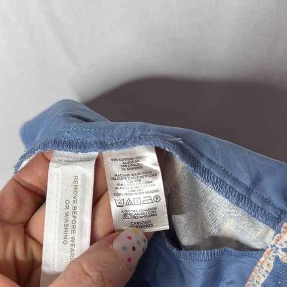 Loft Blue Dragonfly Print Women's Shorts. Size 4 Curvy. - Picture 5 of 5